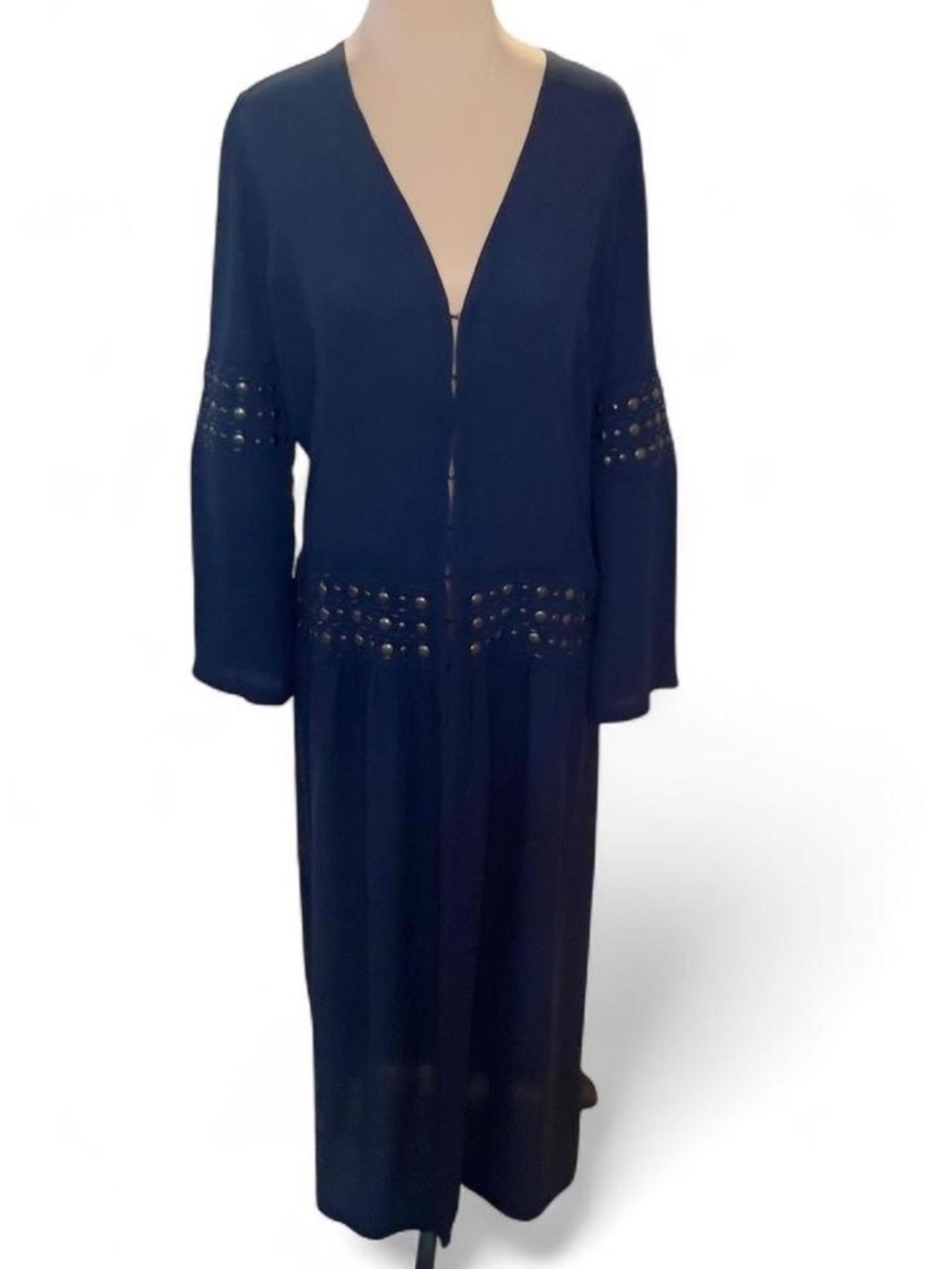 Tildon Navy Studded Duster - Size XS